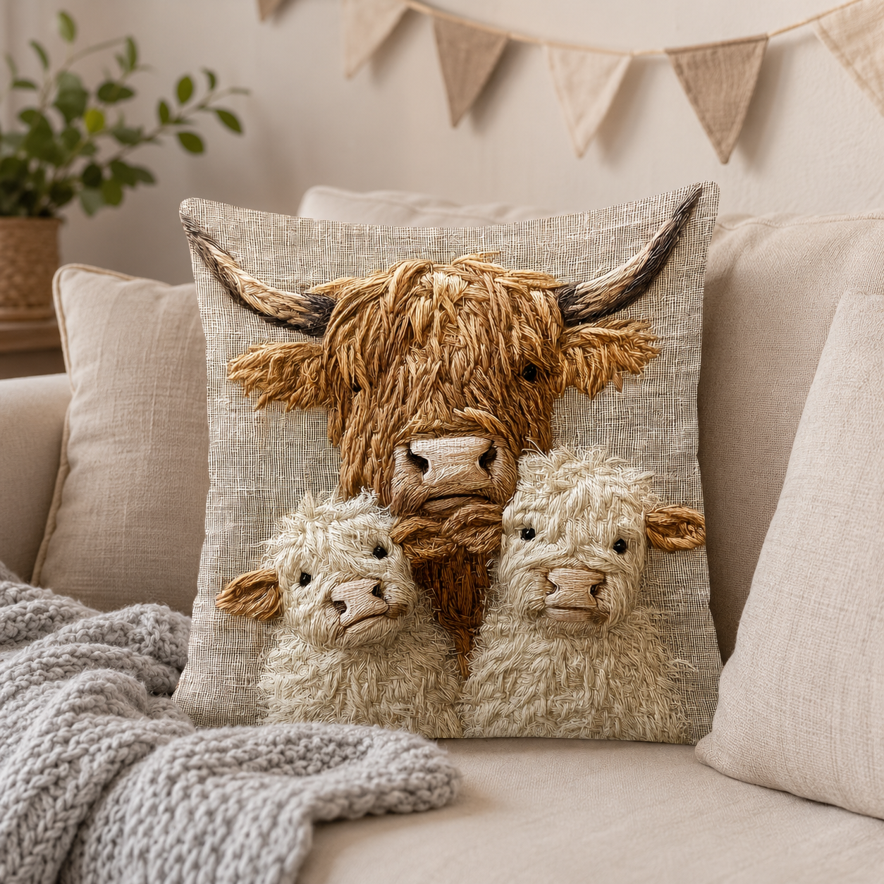 Gaston & les Jumeaux — la vache Highland et ses petits, La Ferme Câline