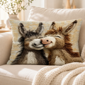 Housse de coussin effet broderie Les Inséparables — La Ferme Câline
